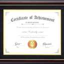 ELSKER&HOME 8.5x11 Diploma Frame with Mat Display Reddish/Mahogany Wood Frame.Made for Certificates&Document 8.5 x 11 Inch Frame with Mat or 11x14 without Mat (Double Mat, Black with Golden Rim)