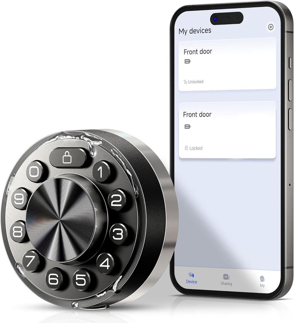 Veise Smart Deadbolt with App Control, 6-in-1 Keyless Entry Door Lock with 2 Keys, Electronic Digital Keypad for Front Door, Auto Lock, Waterproof, Easy Installation, Silver