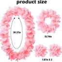 Light Pink Hawaiian Leis Set, Flower leis for Luau Party Decorations Tropical Party Favors, Great for Beach Wedding Birthday Holiday Hawaii Theme Parties (Light Pink)