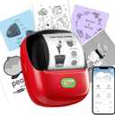 ORGSTA Sticker Printer PrintPods Mini Printer Bluetooth Portable Sticker Maker with 1 Roll Paper Thermal Inkless Label Maker Machine Impresora Porttil Instant Print for Notes, Journal, DIY, Gift (Red)