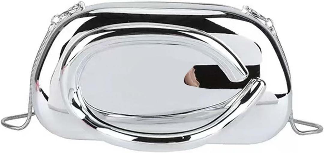 Acrylic Clutch Purse for Women Metal Handle Evening Bags Trendy Crossbody Bag for Wedding Party