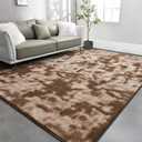 TWINNIS Large Area Rugs for Living Room Bedroom, 7x10 Feet, Super Soft Indoor Thickened Memory-Foam Carpets Easy-Cleaning, Modern Aesthetic Comfy Rug for Kids Room Home Decor, Tie-Dyed Brown