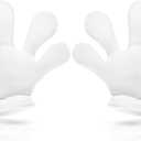 Geyoga 1 Pair 4 Pairs White Jumbo Cartoon Hands White Fingers Jumbo Cartoon Hands Halloween Costume Gloves Halloween Costume Accessory for Role Playing Party Small