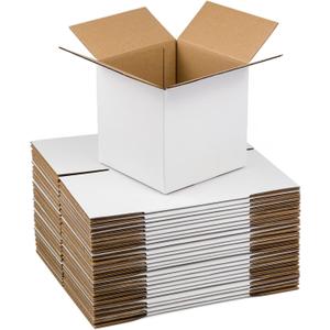 White Shipping Boxes 6x6x6 Inches Small Corrugated Cardboard Boxes, 20 Pack