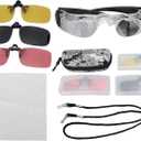 Hands-Free Binocular Glasses, 4X Fishing Binoculars with 3 Color Polarized Lenses Hand-Free Binoculars Telescope for Bird Watching Opera Glasses