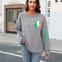 JINTING St Patricks Day Sweatshirt Women Irish Clover Long Sleeve Shirt Lucky Shamrock Graphic Pullover Tops (M)