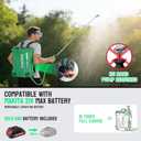 Battery Powered Backpack Sprayer with Mixer 4.2 Gallon, Upgraded Backrest & Strap, Adjustable PSI 0-100, Electric Garden Sprayer Compatible with Makita 21V/2.6Ah Battery & Charger, 5 Nozzles & Goggles