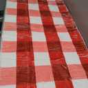 Red Hallway Runner Rugs:2x4 Ft Christmas Machine Washable Pliad Rugs for Kitchen, Small Checkered Carpet for Bedroom Living Room, Soft Non-Slip Rugs for Laundry Girls Nursery Bathroom Home Entry Decor