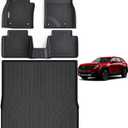 Floor Mats for Mazda CX50 2023 2024 2025 (Non Hybrid) & Trunk Mat,TPE All Weather Protection 1st & 2nd Row Car Floor Liners Front & Cargo Liners Accessories for Mazda CX-50-Black
