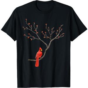 Red Cardinal Bird Lovers Birdwatching Birding Vintage T-Shirt