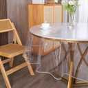 Walrus Clear Round Plastic Tablecloth Protector Waterproof Oil-Proof PVC Table Cloth Stain-Resistant Wipeable Table Cover for Round Table 90" Round