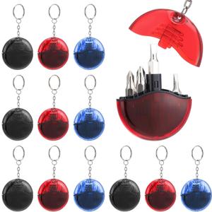 XunYee 12 Pcs 4 in 1 Mini Screwdriver Keychain Set Christmas Stocking Stuffers Bulk for Men Multi Tool Pocket Screwdriver Keychain Kit for Christmas Party Favor Father Birthday Gift Goodie Bag Filler