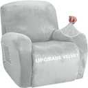 ZNSAYOTX Stretch Velvet Recliner Cover 4-Pieces, Thick Soft Recliner Chair Slipcover with Pocket, Non-Slip Elastic Bottom for Kids Pets, Luxury Plush Reclining Protector Comfy Washable (Silver Grey) (Large)