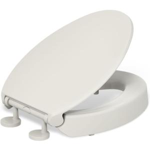 KOHLER 25875-47 Hyten® Elevated Quiet-Close™ elongated toilet seat, Almond