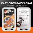 Hearing Aid Batteries Size 13, 60 Pack, Zinc Air 1.45v, Easy Open & Long Lasting