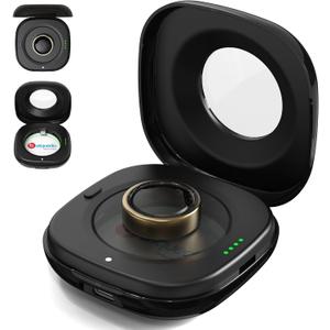 Wireless Charging Case for Oura Ring 3 Charger, 2000mAh Portable Travel Charging Station Fits All-Sized Ring Gen 3, 30-Day Runtime (Official Charger NOT Included), Black