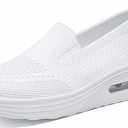 Women's Breathable Orthopedic Air Cushion Sneakers for Comfortable Casual Walking Shoes (7.5, White)