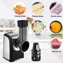 Electric Vegetable Graters Professional Salad Maker, Electric Slicer Shredder Graters for Kitchen, Gratersr/Chopper/Salad,Electric Salad machine for Vegetables Carrot Cheese Black