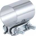 1.75 Inch Exhaust Clamp,1 3/4 In Butt Joint Exhaust Muffler Pipe Band Clamp Sleeve Coupler Stainless Steel