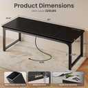 Huuger 63 x 24 inch Desk with Power Outlets & USB-C, Deeper & Thicker Desktop, Robust Metal Tubes, Computer Desk, Heavy Duty Office Desk, Work Gaming Desk, for Home Office, Black