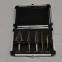 Step Drill Bits, 5PCS HSS Titanium Step Drill Bit Set, 50 Sizes High Speed Steel Step Bits for Metal with Aluminum Case (Straight)