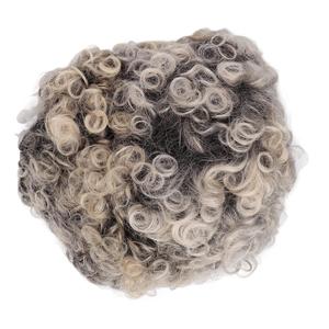 Srliya Women Short Curly Wigs Gradient Gray Adjust Breathable Net False Hair for Daily Wear