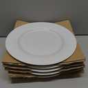 Amazon Basics 6-Piece White Dinner Plate Set, Microwave and Dishwasher Safe for Everyday Use, 10.5 inches