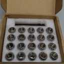 GAsupply 12x1.5 Lug Nuts Spline, Closed End Chrome Acorn Tuner Lug Nuts 1.38" Tall 3/4" Hex Conical Seat 60 Degree for Aftermarket Wheels, Pack of 20+1 Spline Tuner Socket Key (Silver)