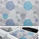 Teenyyou 1 Pcs 26" x 18" Dryer Top Protector Mat, Washer and Dryer Topper, Non Slip Waterproof Machine Cover Dust Proof Quick Drying Topper Pad for Laundry and Kitchen (Bloom Blue)