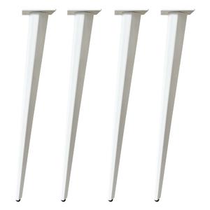QLLY 28 inch Metal Slant Table Legs, Heavy Duty Desk Legs, Angled Furniture Legs, Easy Assembly - Ideal for Office Desks, and Modern Furniture, Set of 4 (White)