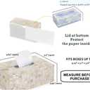 PEMAR Handmade Mother of Pearl Tissue Box Elegant Rectangular Capiz Shell Cover, Decorative Napkin Holder for Living Room, Bathroom, or Office Dcor (Max Inner Size 9.2"x5"x3.5", White Cream)