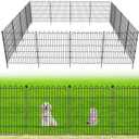 5 Panels No Dig Decorative Garden Fence for Yard, 18 in(H) X 10 ft(L) Animal Barrier Fencing for Outdoor Dog, Metal Portable Garden Fences for Borders, Pets, Landscape, Temporary Fence