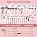 112Pcs Pink Makeup Brushes Set Professional Makeup Kit, Foundation Makeup Brush Kit Eye and Face Make up Brushes & Tools, Multi-functional Beginner Makeup Tool Set with Case Facial Makeup Accessories
