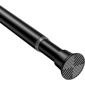 2 x Black Small Shower Curtain Rod 16 to 36 Inches Adjustable, 1 Inch Diameter Heavy Duty Tension Curtain Rods No Drill, Rust-Resistant Tension Rod for Bathroom, 1 Pack