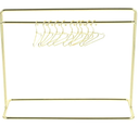TOYANDONA Mini Doll Garment Rack with Hangers Set - Golden Mini Clothes Rack 10pcs Miniature Metal Doll Clothes Hangers for Bjd Clothing Storage & Display, 5.9 inch x4.7 inch