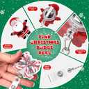 Epakh 8 Pcs Winter Badge Reels Retractable with Alligator Swivel Clip Cute Acrylic Winter Holiday Badge Reel Glitter Snowman Snowflake Christmas Tree Elk Badges Holder ID Card for Nurse Doctor