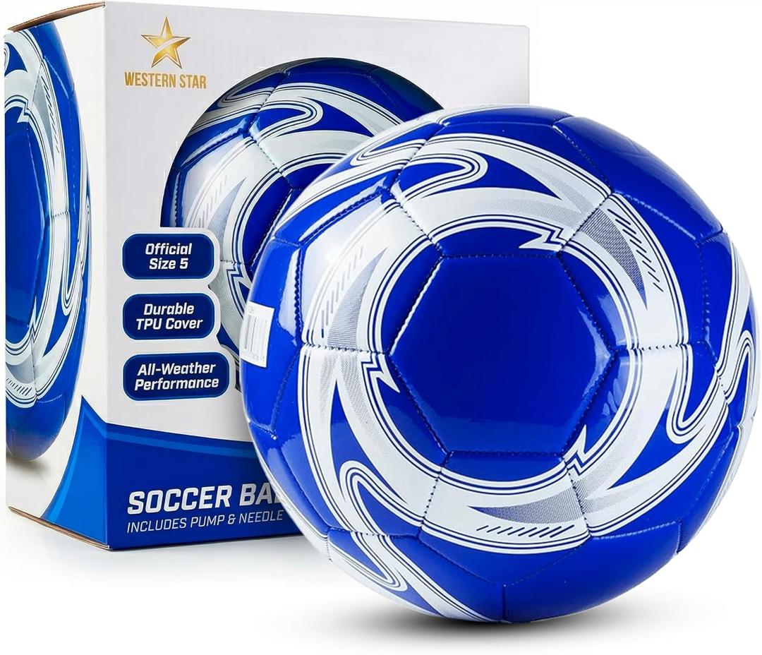 Western Star Soccer Ball Helix- Size 3 4 5 - Official Match Grade Soccer Balls - Attractive and Durable Design
