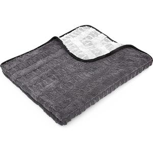 The Rag Company Gauntlet Car Drying Towel - 70/30 Korean Microfiber, Dries Faster Without Scratching, 900gsm, 30x36 inches, Ice Grey/Grey, Pack of 1