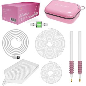 Picmondoo Electric Diamond Painting Pen Wireless Vacuum Diamond Art Pen, Waxless Diamond Painting Tool Kit with Pump & Accessories for Fast & Easy Diamond Art, AB Stones Compatible (Pink, 2 Gear)