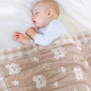 Beige Bear Baby Blanket  Knitted Teddy Design Throw for Baby Boys & Girls, Nursery Essentials & Shower Gifts  Soft & Warm, 30x40 Inch