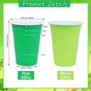 100 Pack 16 oz St. Patrick's Day Plastic Cups, Green & Light Green Disposable Party Cups Bulk, Graduation Shot Cup Drinking Cup for Wedding Birthday & Festive Celebrations