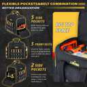 JJRING 2.0 Gen Tool Bag With 3 Removable Cases, Double Layers&Large Capacity Tool Tote, Multi-Pocket Organizer For Tools and Crafts, Durable And Water-Resistant(Yellow)