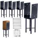6 * 6" Heavy-Duty, U-Shaped, Moisture-Proof Concrete Wooden Post Brackets, Used for The Concrete anchoring Brackets of Wooden Posts in Deck railings, Garden Fences, pergolas, terraces, etc. (4, 6x6)