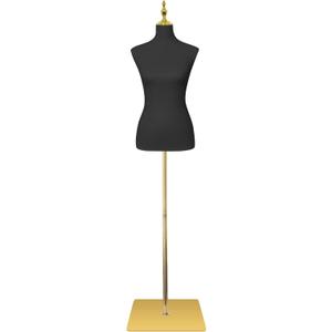 SHAREWIN Mannequin Body Female Mannequin Torso Dress Forms for Sewing High Stability Metal Stand for Clothing Dress Jewelry Display Black Leather