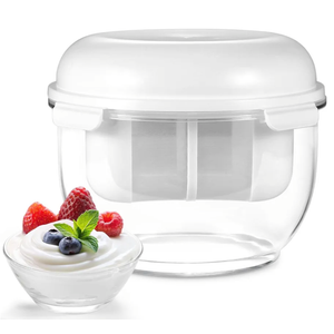 Greek Yogurt Strainer, 2QT Greek Yogurt Maker with Ultra-Fine Mesh Basket, 2025 Upgraded BPA-Free Strainer for Homemade Thick Greek Yogurt, Extra Large Capacity Container White(XL)