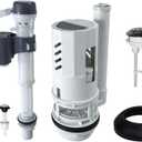 3-Inch Dual Flush Valve Replacement Kit for 2-Piece Toilets, Include Toilet Flush Valve with Push Button, Toilet Fill Valve, Bowl Gasket and Plastic Bolts. (3-Inch Diameter Drain Hole)