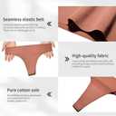 Seamless Thongs For Women V-Waisted Sexy Invisible No Show Breathable Stretch Panties Underwear 6-Pack (XL)