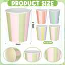 Pastel 100 Pcs Striped Paper Cups 9 oz Cute Disposable Cups Ideal for Hot or Cold Drinking Wedding Birthday Party Supplies
