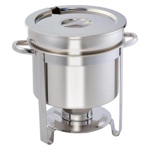 Winco 211 Stainless Steel Marmite Soup Chafer 11qt Round W/ Cover & Fram 2 Pack