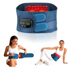 Red Light Therapy Belt for Back & Waist, 660nm 850nm Wearable Red Light Belt with Heat & Vibration, Rechargeable 5000mAh Cordless Heating Pad, 46 LEDs